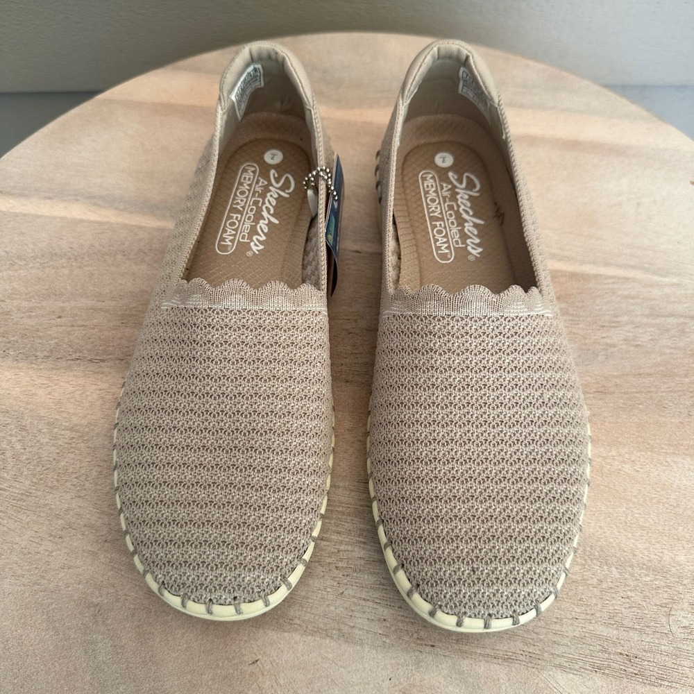 Skechers Women's Slip-On Knit Loafers in Beige - Picture 2 of 12